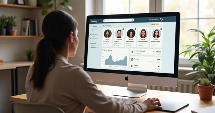 Spiritual advisor viewing client inquiries and growth analytics on a directory dashboard