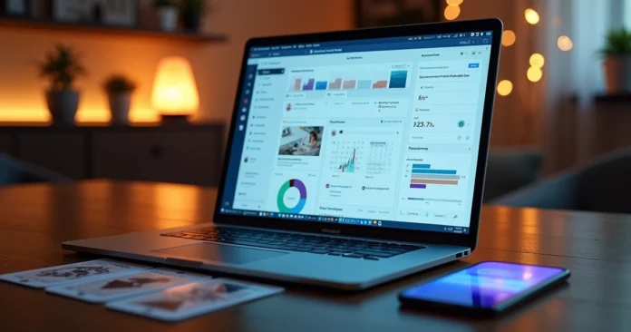 Split screen showing tarot-inspired social media dashboards for two different apps