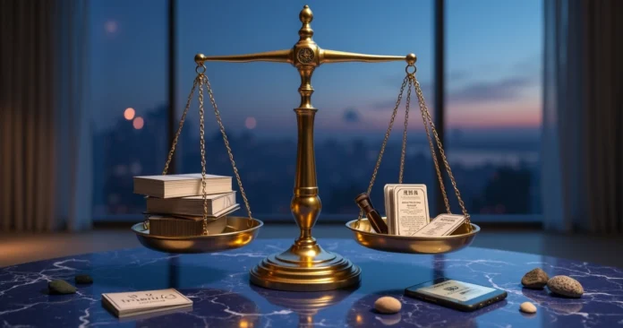 Golden balance scale comparing two mystical psychic service platforms